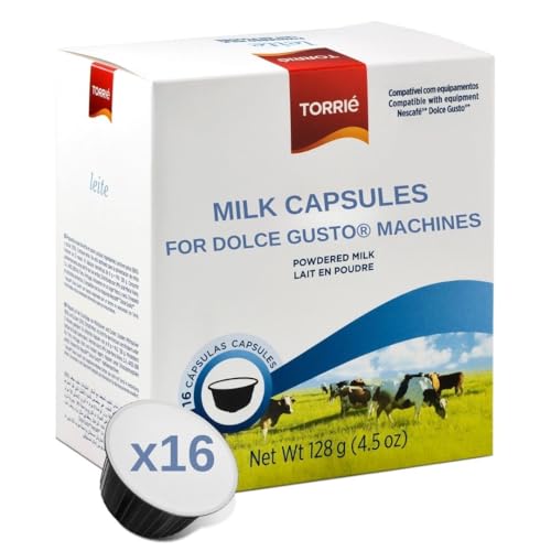 Torrié Milk Pods Compatible with Dolce Gusto - White Coffee Capsules for Latte Cappuccino & Macchiato - Powdered Milk Pods for Coffee Machines (16 Pods)