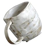 IMIKEYA Taza de Artesanal Blanca con Asa Taza Multifuncional para Café Leche y Agua Diseño Vintage Japonés Decorativo para Uso Diario Hogar y Oficina