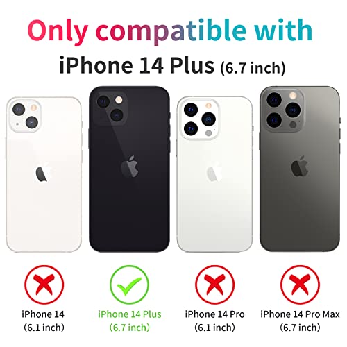 Ruky For Iphone 14 Plus Case, Iphone 14 Plus Case With Lens Cover, Full Body Rugged Cover [Built-In Screen Protector] Shockproof Rugged Heavy Duty Protection Case For Iphone 14 Plus 6.7", Black #TOP1