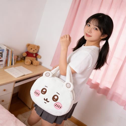 Bolso de hombro de peluche cute para mujer miniatura 3
