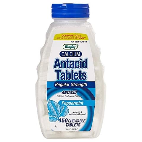 Rugby Calcium Carbonate Antacid Tablets - Peppermint Flavor Cover