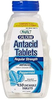 Rugby Calcium Carbonate 500mg Antacid Tablets Peppermint - 150 Chewable Tablets