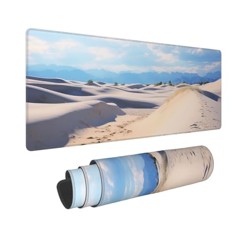 Tapis de souris pour ordinateur portable design blanc sable - 2