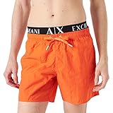 Armani Exchange Herren Allover & Elastic Badehose, Orange (Scarlet IBIS-Scarlet IBIS 14162), S