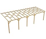 Wood&Play - Carport Überdachung oder Terrassenüberdachung, Einzelcarport aus Holz, Abstellplatz Holz Pavillon, wandseitig - aus langlebigem Kiefernholz - 300x858 cm