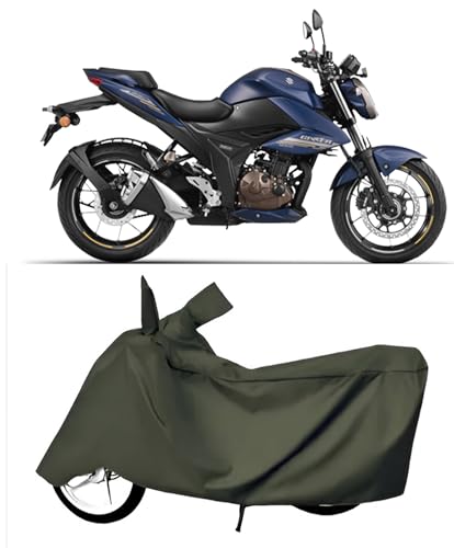 Image of AutoCart Bike Scooty Motorcycle Cover for Premium Bike (Militry Color) Also Suitable for All 125 CC Bikes and Scooty and Upto 150cc Pack of 1 | Design for Suzuki GIXXER