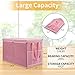 LOVSTORAGE Large Toy Storage Box with Mesh Pockets, Collapsible Toy Organizer with Lids for Kids, Boys, Girls, Ideal Chest for Nursery/Playroom/Bedroom/Living Room, 25.5