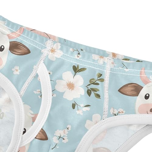 Wusikd Cute Cow Face Boys' Underwear Cotton Cartoon Boys Briefs Soft Toddler Underwear 2T4