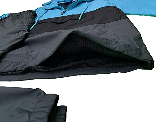 Men’s 2-Piece Quarter Zip Pullover Windbreaker Tracksuit Jogger Sports Mesh lined Outfit3