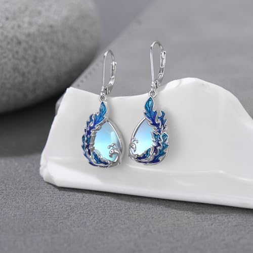 Phoenix/Cardinal/Owl/Hummingbird/Blue Jay/Parrot/Peacock/Dove Dangle Earrings 925 Sterling Silver Bird Animal Earrings Valentine's Day Birthday Gift for Women3