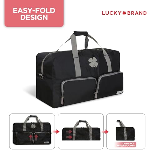 Image of Lucky 65L Travel Duffel Bag, Gym Bag and Duffle Bag for Men, Foldable Overnight Bag for Women & Men with Adjustable Shoulder Strap - Black