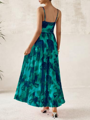 Image of BTFBM Women Summer Maxi Dresses Elegant Wedding Guest Dress | Cowl Neck,Spaghetti Strap,Mesh,Floral,A-Line,Flowy,Party,Cocktail,Homecoming,Graduation,Sundress,Prom,Beach Long Dresses