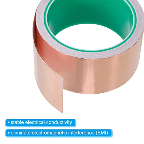 Image of PATIKIL Copper Foil Tape 1.97 Inch x 33 Feet 0.05mm Thick Double Sided Conductive Adhesive EMI Shielding for Electronics, Circuits, Grounding