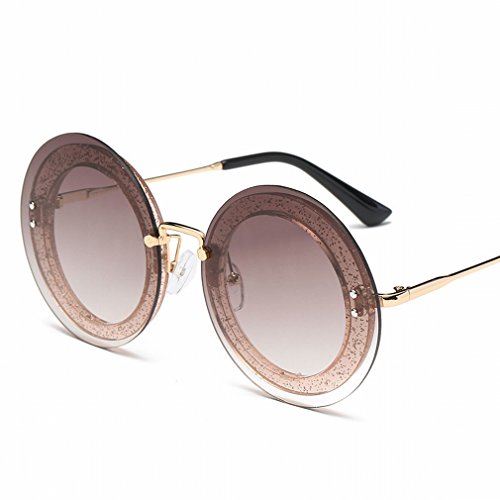Lunettes de soleil YL cadre en or poudre et verre conventionnel pour un style au quotidien