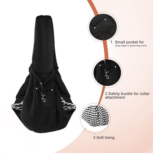 TINGTING Hunderucksack Bis 10kg, Schwarzes Hundetragetuch Mit Sicherheitsgurt, Transporttasche Hund Für Kleine Hunde, Verstellbare Tragetasche Für Spaziergänge Und Reisen