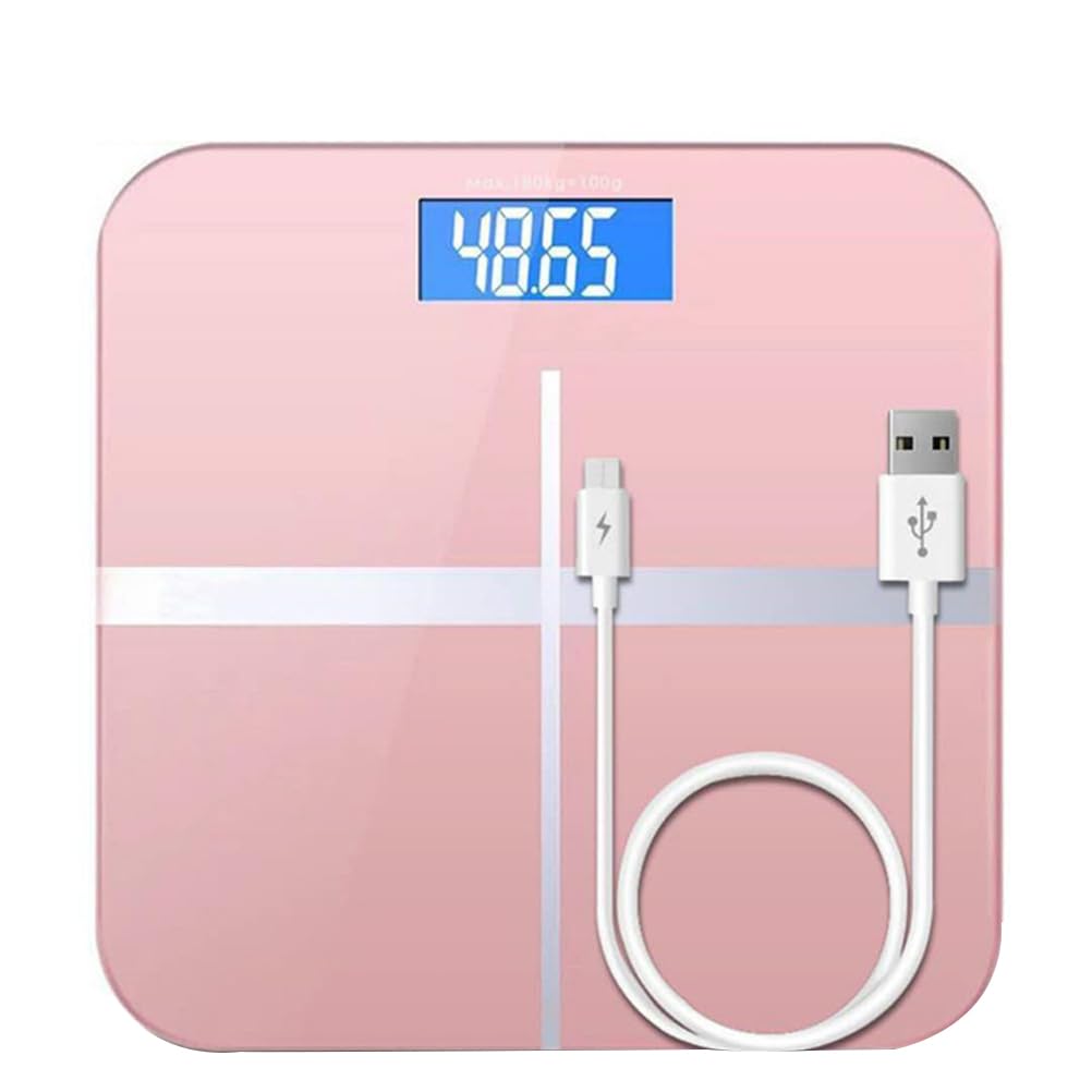 Bilancia Elettronica Digitale per Peso Corporeo Display Grande, Vetro Temperato e Ricarica Usb, Design Unico per Uso Domestico e Controllo Salute