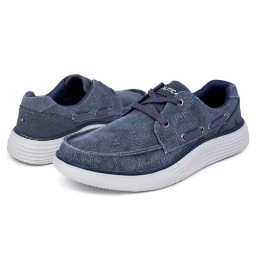 Image of Nautica Men's Slip-On Casual Loafers Comfort Sneaker - Elastic Stretch Moccasin - Athletic Walking Shoe-Pearson