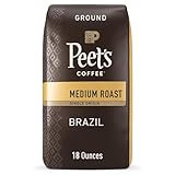 Peet's Coffee, Medium Roast Ground Coffee - Single Origin Brazil 18 Ounce Bag