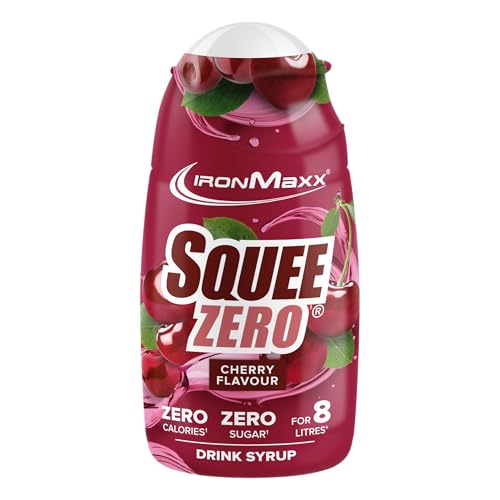 IronMaxx Sirop sans sucre Cerise 65 ml – Sirop concentré zéro calorie pour boisson aromatisée, sans sucre, idéal pour diluer jusqu’à 8 litres, usage fitness et...