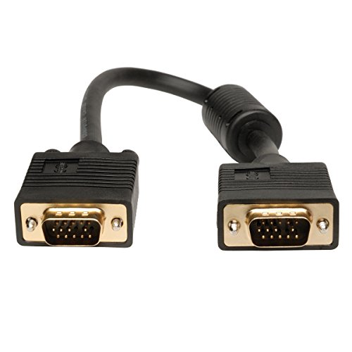 Image of Tripp Lite VGA Coax Monitor Cable, High Resolution cable with RGB coax (HD15 M /M) 1-ft.(P502-001) , Black