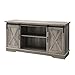 Home Accent Furnishings Modern Farmhouse 58 Inch Sliding Barn Door Television Stand in Grey Wash