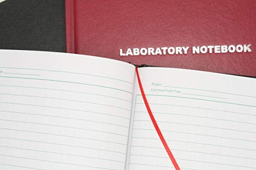 Heathrow Scientific HS8610D Laboratory Notebook, 200-pages, Lined, Red, Paper