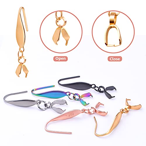 Bronagrand 20Pcs Stainless Steel Earring Hooks Hypoallergenic Ear Wire Buckle Pendant Clasp Earrings Fish Hooks For Women Girls Dangle Earrings Jewelry Making Accessories, 5 Colors #TOP3