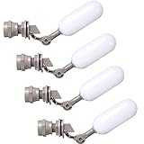 4 Pieces 1/2 Inch Float Ball Valve Plastic Water Float Valve Mini Plastic Float Valve with Adjustable Arm for Automatic Water Level Control of Water Tank