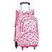 Yuandian Teenager Und Kinder Wasserdicht Jungs Mädchen Trolley Rucksack Für Schule Freizeit Groß Reisetasche Koffer Schulranzen Mit Rädern Trolleygestell Schulranzen Können Zerlege Pink (6 Rädern)