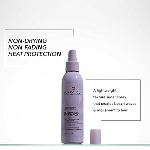 Pureology Style + Protect Beach Waves Sugar Spray | For Color-Treated Hair | Adds Texture To Create Tousled Waves | Sulfate-Free | Vegan | Updated Packaging | 5.7 Fl. Oz. | #TOP1