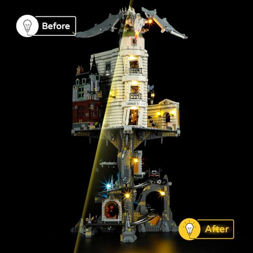 Image of YEABRICKS LED Light for Lego-76417 Harry Potter Gringotts Wizarding Bank-Collectors'Edition Building Blocks Model (Lego Set NOT Included)