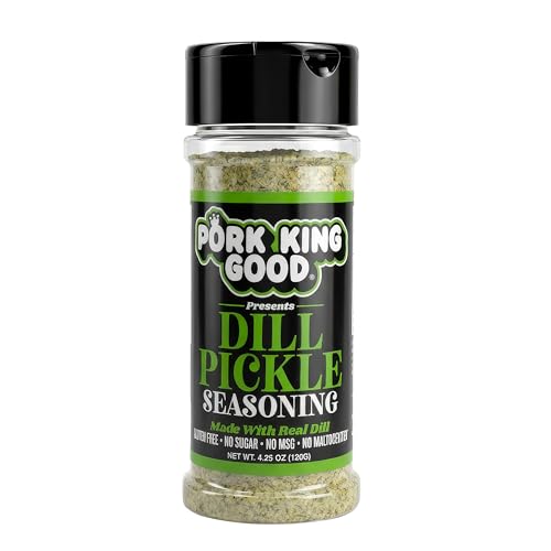 Pork King Good Dill Pickle Seasoning for Cooking and Popcorn Seasoning - Keto Friendly, Paleo, No MSG, Gluten Free (Dill Pickle, Single Shaker)