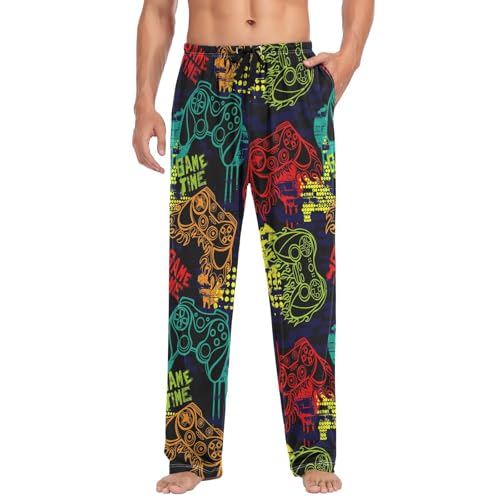 Video Game Controller Pajama Pants Vintage Gaming Tools Men's Pajama Bottoms Lounge Sleepwear PJs Sleep Pants XL3