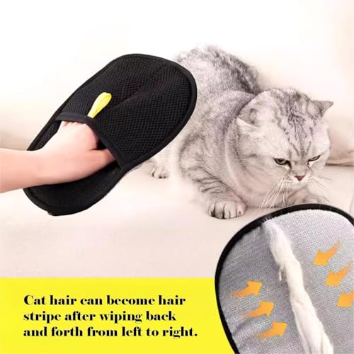 Image of 3 PCS Pet Hair Removal Glove for Cats & Dogs, Electrostatic Grooming Gloves for Pet Hair, Reusable Double Sided Static Hair Remover for Couch, Furniture, Carpet & Car Seat
