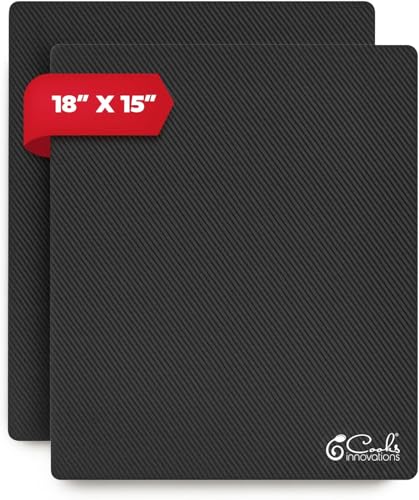 2Pack Heat Resistant Appliance Slider Mats for Countertop 15×18 in (38x45cm) Cut-to-Fit Heat Pad for Air Fryer Coffee Maker Toaster Black Non-Slip Hot Pad for Kitchen Appliances