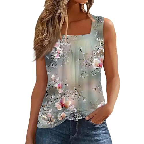 Spring Summer Plus Size Dressy Tank Tops for Women 2025 Womens Workout Floral Boho Beach Sleeveless Shirts Blouses