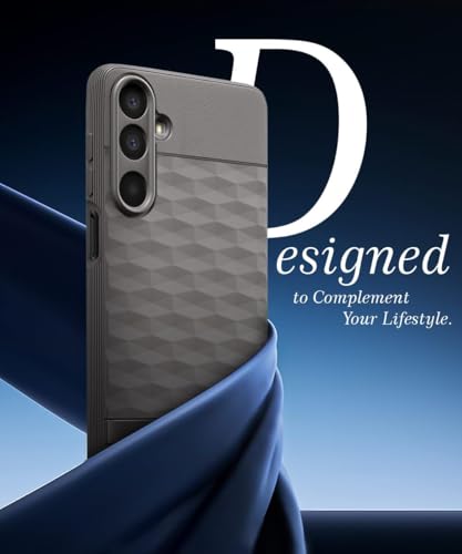 Image of WOW IMAGINE Back Cover for Samsung Galaxy M16 5G | Galaxy F16 5G with Hexa Cube Design | Ultra Slim Rubberised Case | Inner Velvet Fabric | Silicone Flexible Mobile Case | Camera Protection - Grey