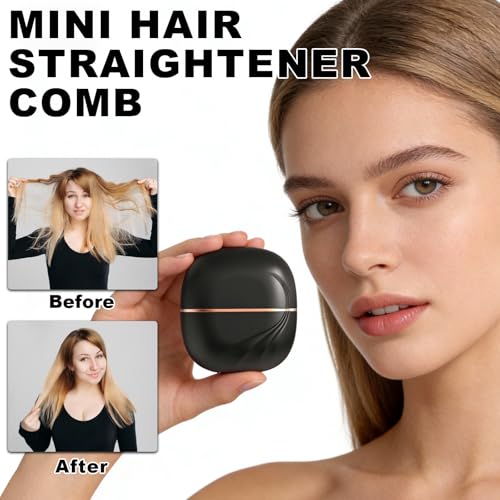 Mini plancha para cabello recargable portátil negro miniatura 6