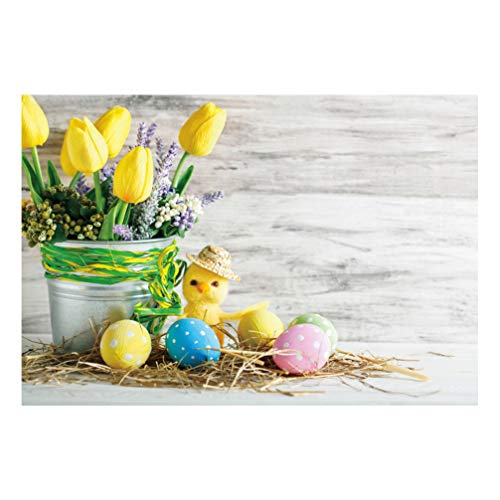 ABOOFAN Cenários de Fotografia Flor De de Páscoa Da Foto Da Parede Sinal Da Bandeira Primavera Fundo