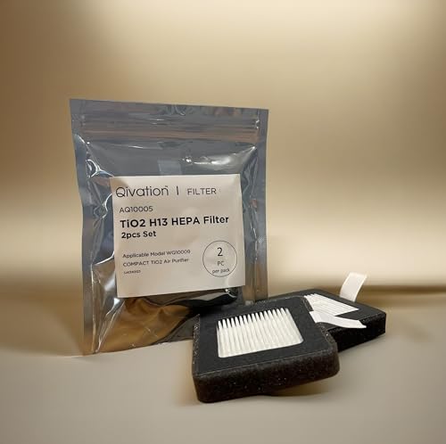 Filtro de purificador de aire HEPA + TiO2 compatible con el purificador de aire portátil Qivation COMPACT TiO2, filtro de...
