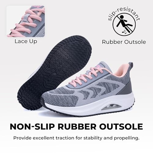Image of SURRAY Women's Wide Width Walking Shoes - Plantar Fasciitis Arch Support Orthotic Sneakers, Comfortable Tennis Shoes for Casual Gym Workout US Size 6-11
