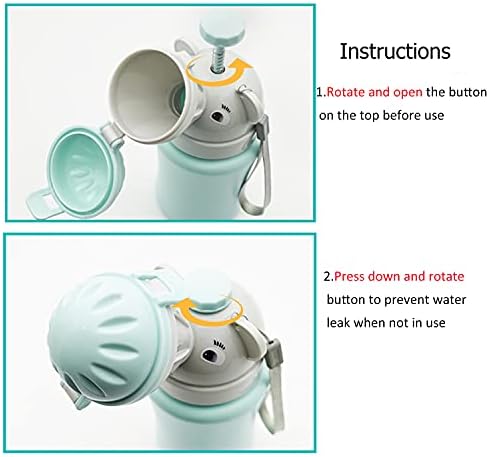 Travel Potty, Portable Elephant Leakproof Urinal Emergency Toilet Pee Bottle Cup Jar for Toddlers Kids Baby Boys and Potty Pee Training for Outdoor Car Travel Road Trip Camping Park Beach(Blue) — 사진 3