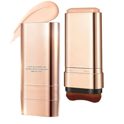 2PCS Flawless & Long-Lasting Dual-Ended Foundation Stick 3-In-1 Contouring Foundation Full Coverage Cream Lightweight Brightens Long-Lasting for All Skin Types (#02 Natural Color)
