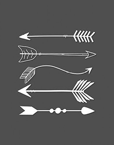 The Poster Corp Tara Moss – White Arrows on Gray Fine Art Print (27.94 x 35.56 cm)