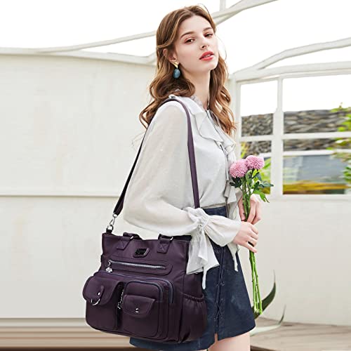 Image of KL928 Large Purses for Women Shoulder Bag Tote Handbags Stylish Vegan Leather Hobo Bags Ladies, A-Black-4 | Large