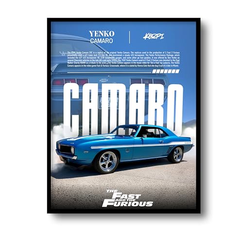 Image of Posternet YENKO Camaro Wall Poster Frames | 12x18 inch | Fast and Furious Themed JDM Cars | Hanging Wall Artwork Frames for Living Room, Bedroom, Office and Etc