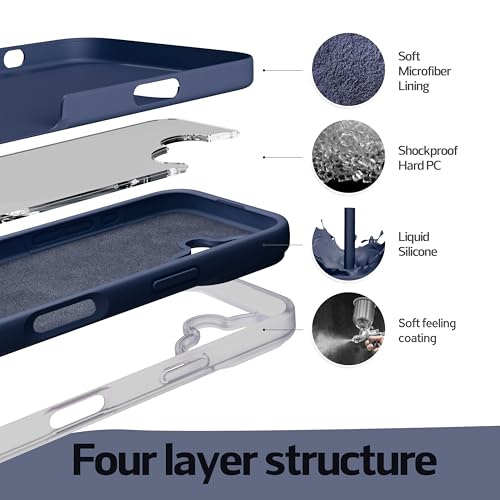 Image of iPhone 17 Case Silicone,Soft Microfiber Lining(Midnight Blue)