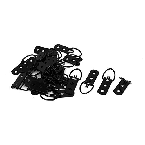 Image of uxcell 52mm x 20mm Triangle D-Ring Picture Frame Hanging Hangers Hooks 30PCS w Screws