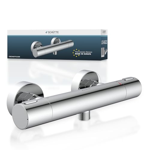 SCHÜTTE Los Angeles 33180 - Miscelatore termostatico per doccia, miscelatore con protezione contro scottature a 38 °C, termostato doccia, rubinetto per doccia in cromo
