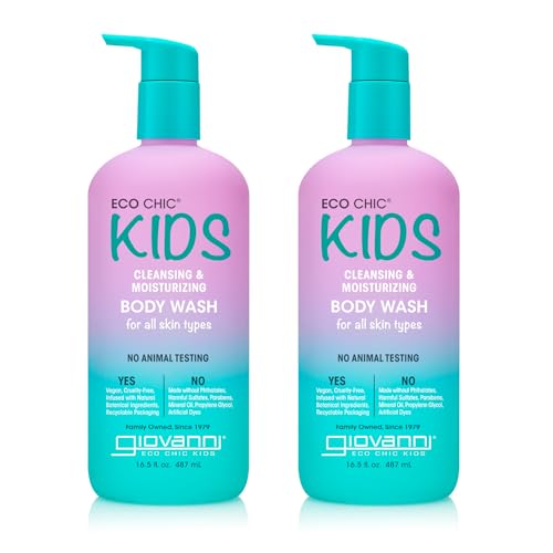 Eco Chic KIDs Cleansing & Moisturizing Body Wash - Kids Body Wash, Kids body Wash Sensitive Skin, Kids Soap And Body Wash, Kids Sensitive Body Wash, For All Skin Types - 16.5 Fl Oz (Pack of 2)